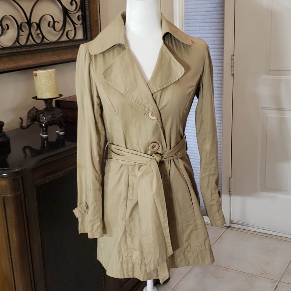 Forever Trench Style Jacket Tan Size Medium